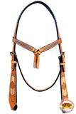 Hilason Western Horse Headstall Bridle American Leather Brown