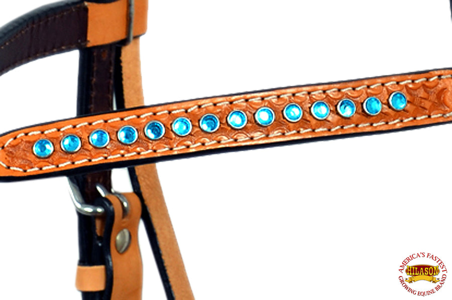 HILASON Western Horse Headstall Bridle American Leather Tan