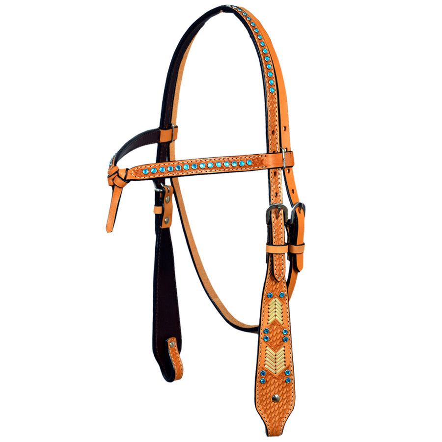 Hilason W. H. Headstall Bridle American Leather Brown by Hilason – Cowboy and equestrian accessories