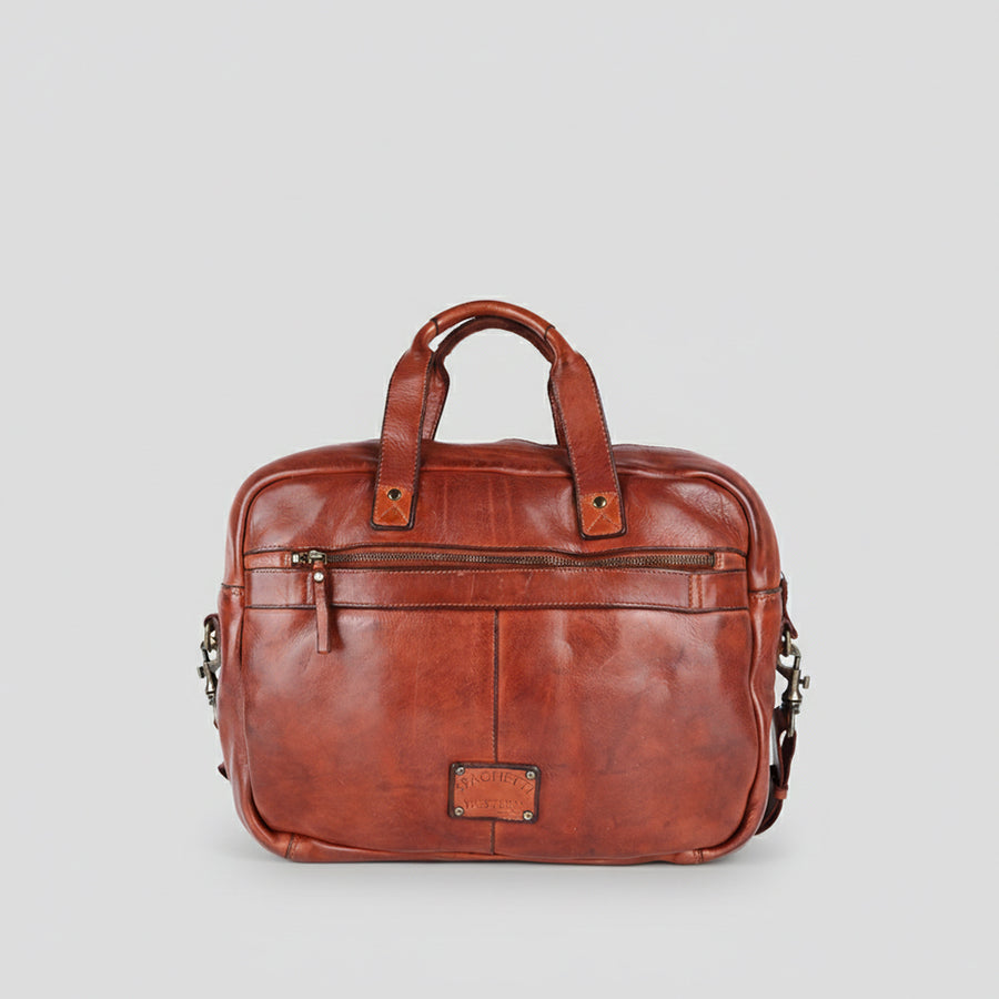 Spaghetti Western Swc405Cg Briefcase Vintage Handmade Drum Dyed Genuine European Cowhide Leather Women Bag Western Handbag Purse