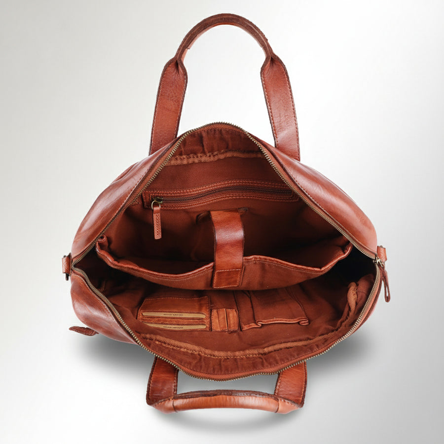Spaghetti Western Swc405Cg Briefcase Vintage Handmade Drum Dyed Genuine European Cowhide Leather Women Bag Western Handbag Purse