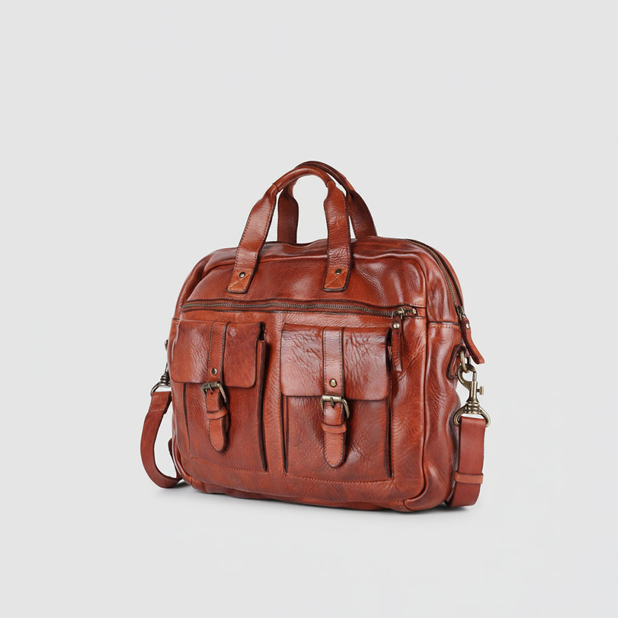 Spaghetti W. Swc405Cg Briefcase Vintage Handmade Drum Dyed Genuine by Hilason – Cowboy and equestrian accessories