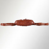 Spaghetti Western Swc410Tan Fanny Pack Vintage Handmade Drum Dyed Genuine European Cowhide Leather Women Bag Western Handbag Purse