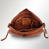 Spaghetti Western Swc410Tan Fanny Pack Vintage Handmade Drum Dyed Genuine European Cowhide Leather Women Bag Western Handbag Purse