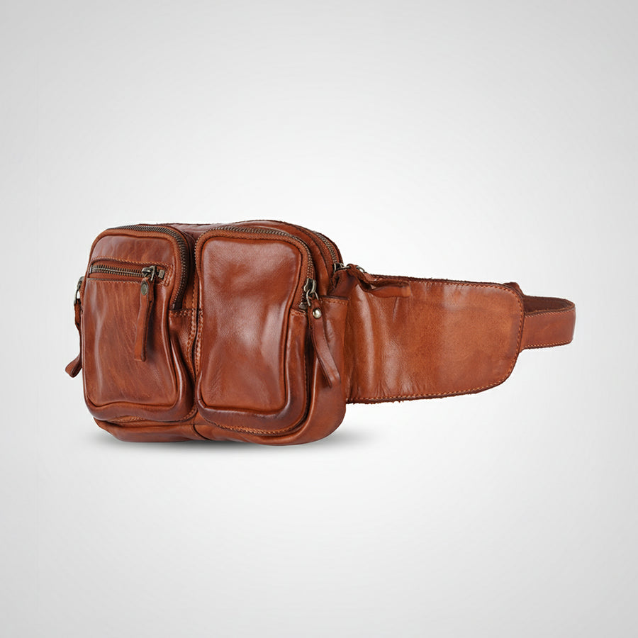 Spaghetti W. Swc410Tan Fanny Pack Vintage Handmade Drum Dyed Genuine by Hilason – Cowboy and equestrian accessories