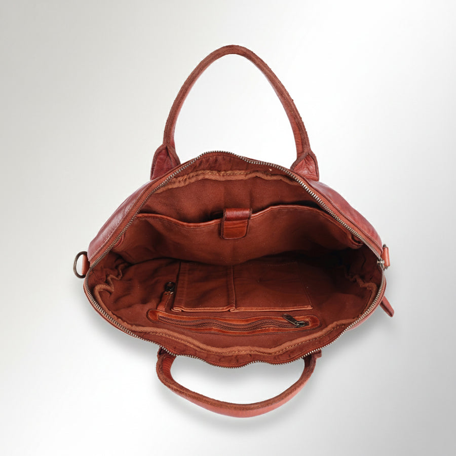 Spaghetti Western Swc409Cg Briefcase Vintage Handmade Drum Dyed Genuine European Cowhide Leather Women Bag Western Handbag Purse