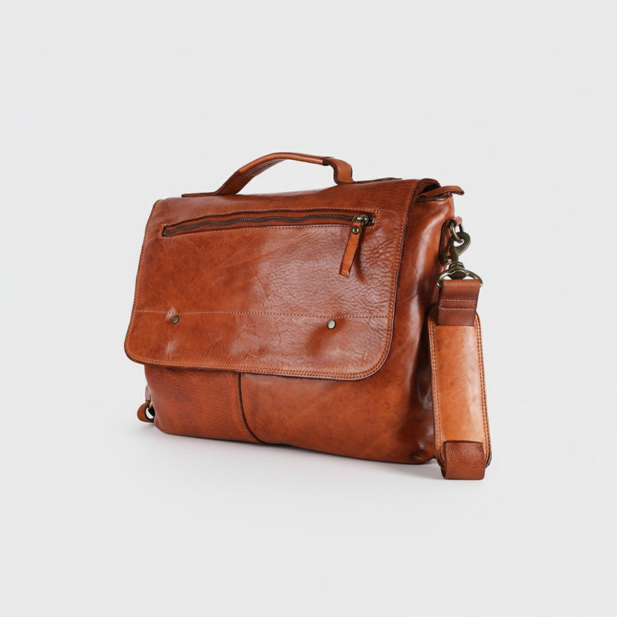 Spaghetti W. Swc408Tan Briefcase Vintage Handmade Drum Dyed Genuine by Hilason – Cowboy and equestrian accessories