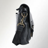 Spaghetti Western Swc403Blk Cross Body I Vintage Handmade Drum Dyed Genuine European Cowhide Leather Women Bag Western Handbag Purse