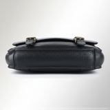 Spaghetti Western Swc403Blk Cross Body I Vintage Handmade Drum Dyed Genuine European Cowhide Leather Women Bag Western Handbag Purse