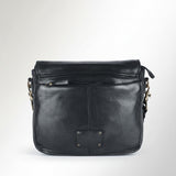 Spaghetti Western Swc403Blk Cross Body I Vintage Handmade Drum Dyed Genuine European Cowhide Leather Women Bag Western Handbag Purse