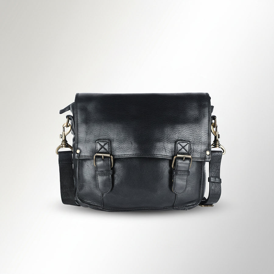 Spaghetti Western Swc403Blk Cross Body I Vintage Handmade Drum Dyed Genuine European Cowhide Leather Women Bag Western Handbag Purse