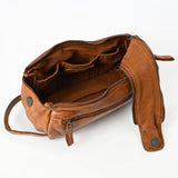 Spaghetti Western Swc411Tan Fanny Pack Vintage Handmade Drum Dyed Genuine European Cowhide Leather Women Bag Western Handbag Purse