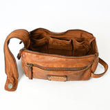 Spaghetti Western Swc411Tan Fanny Pack Vintage Handmade Drum Dyed Genuine European Cowhide Leather Women Bag Western Handbag Purse