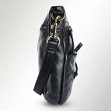 Spaghetti Western Swc407Blk Cross Body I Vintage Handmade Drum Dyed Genuine European Cowhide Leather Women Bag Western Handbag Purse