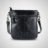 Spaghetti Western Swc407Blk Cross Body I Vintage Handmade Drum Dyed Genuine European Cowhide Leather Women Bag Western Handbag Purse