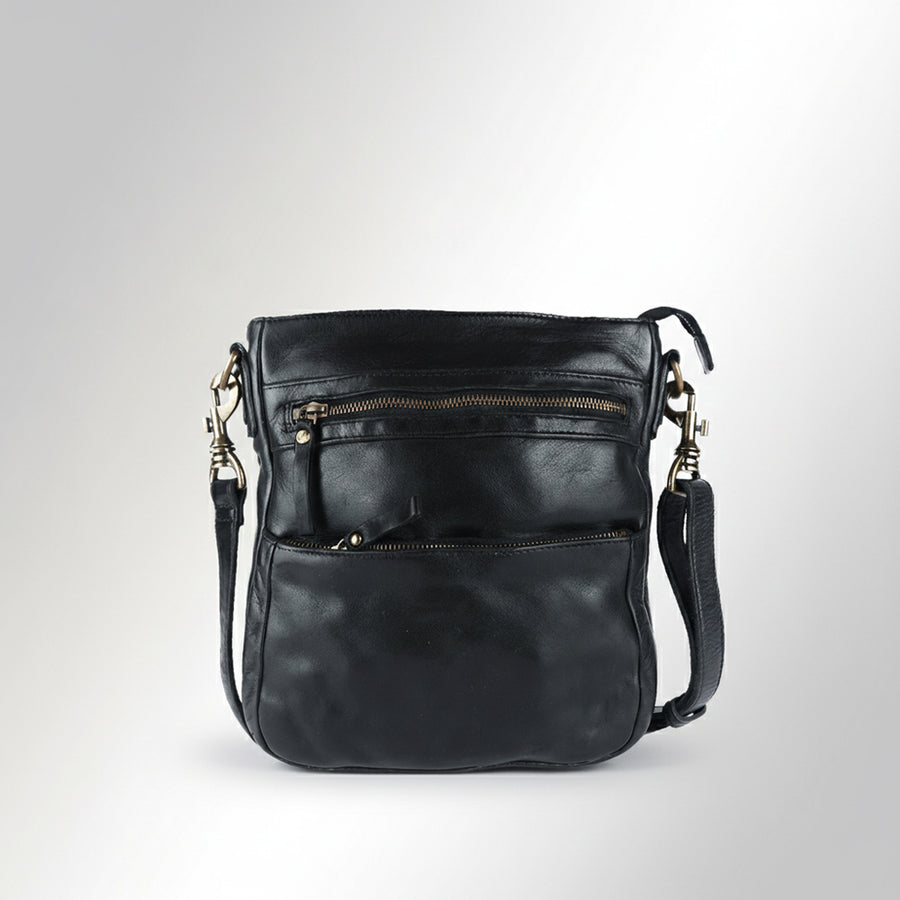 Spaghetti Western Swc407Blk Cross Body I Vintage Handmade Drum Dyed Genuine European Cowhide Leather Women Bag Western Handbag Purse