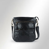 Spaghetti Western Swc407Blk Cross Body I Vintage Handmade Drum Dyed Genuine European Cowhide Leather Women Bag Western Handbag Purse