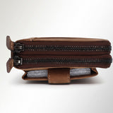 Spaghetti Western Swc424Brn Wallet Vintage Handmade Drum Dyed Genuine European Cowhide Leather Women Bag Western Handbag Purse