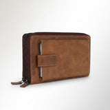 Spaghetti Western Swc424Brn Wallet Vintage Handmade Drum Dyed Genuine European Cowhide Leather Women Bag Western Handbag Purse