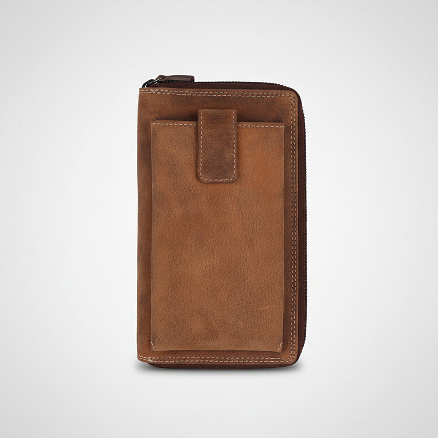 Spaghetti W. Swc424Brn Wallet Vintage Handmade Drum Dyed Genuine by Hilason – Cowboy and equestrian accessories