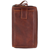 Spaghetti Western Swc432Tbrn Coin Purse Vintage Handmade Drum Dyed Genuine European Cowhide Leather Women Bag Western Handbag Purse
