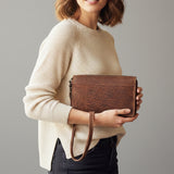 Spaghetti Western Swc454Brn Wallet Vintage Handmade Drum Dyed Genuine European Cowhide Leather Women Bag Western Handbag Purse