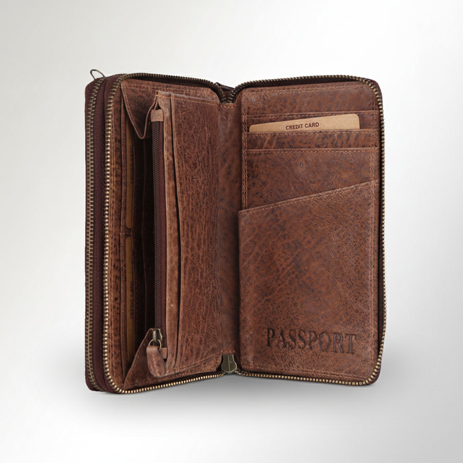 Spaghetti Western Swc454Brn Wallet Vintage Handmade Drum Dyed Genuine European Cowhide Leather Women Bag Western Handbag Purse