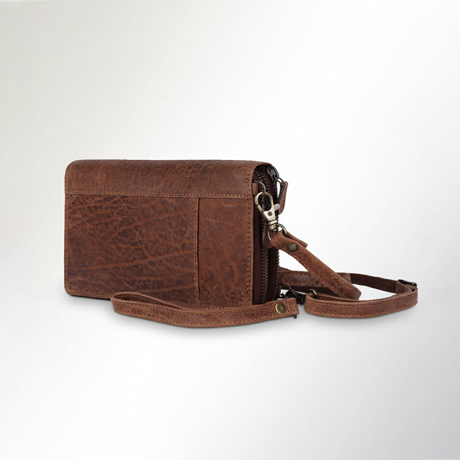 Spaghetti W. Swc454Brn Wallet Vintage Handmade Drum Dyed Genuine by Hilason – Cowboy and equestrian accessories