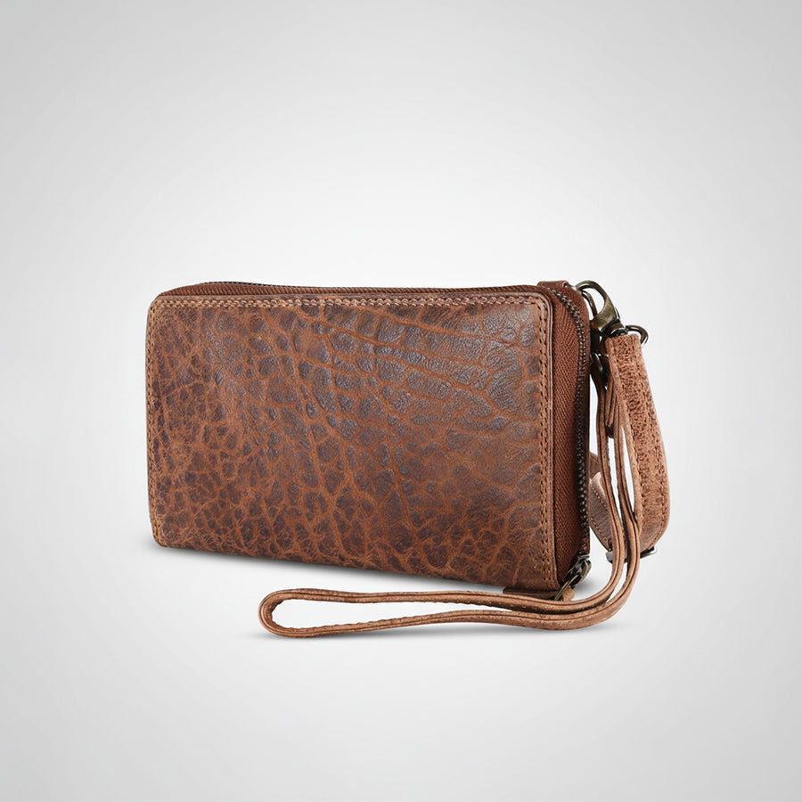Spaghetti W. Swc455Brn Wallet Vintage Handmade Drum Dyed Genuine by Hilason – Cowboy and equestrian accessories