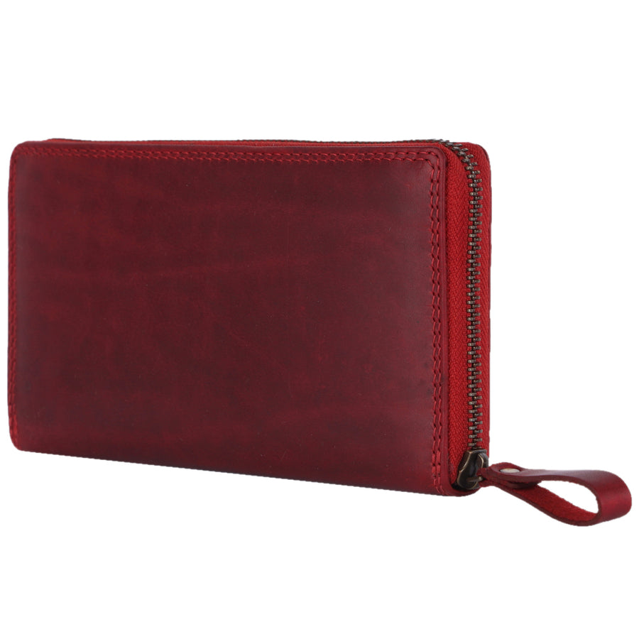 Spaghetti W. Swc434Rd Wallet Vintage Handmade Drum Dyed Genuine by Hilason – Cowboy and equestrian accessories