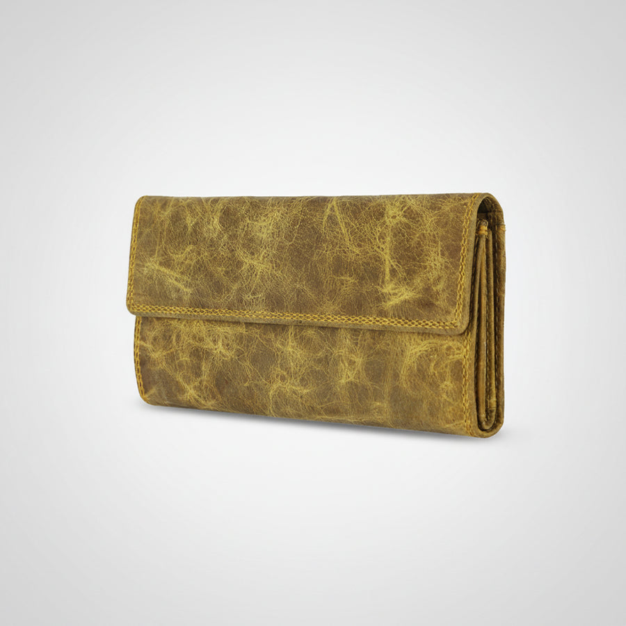 Spaghetti W. Swc458Ylo Wallet Vintage Handmade Drum Dyed Genuine by Hilason – Cowboy and equestrian accessories