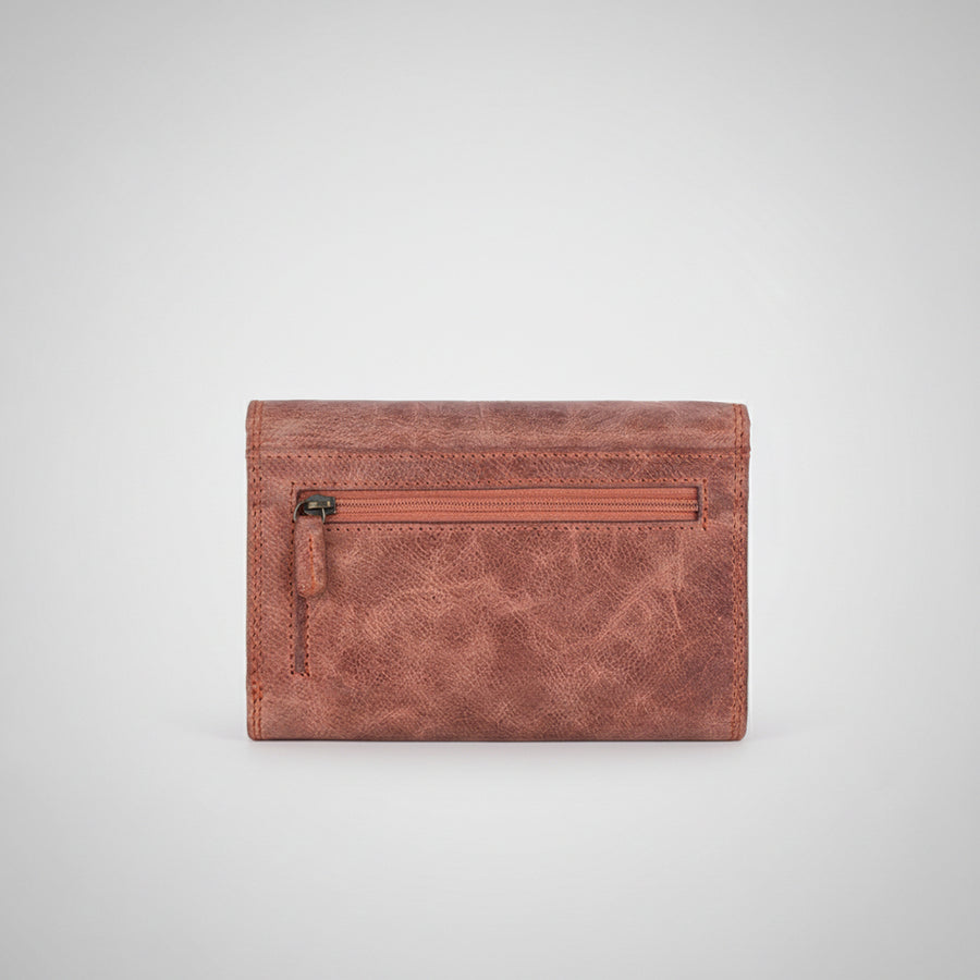 Spaghetti Western Swc459Org Wallet Vintage Handmade Drum Dyed Genuine European Cowhide Leather Women Bag Western Handbag Purse