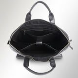 Spaghetti Western Swc417Blk Briefcase Vintage Handmade Drum Dyed Genuine European Cowhide Leather Women Bag Western Handbag Purse