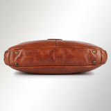 Spaghetti Western Swc415Tan Briefcase Vintage Handmade Drum Dyed Genuine European Cowhide Leather Women Bag Western Handbag Purse
