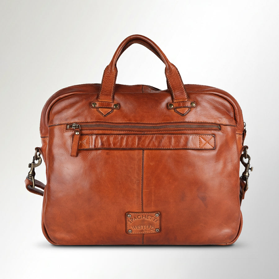 Spaghetti Western Swc415Tan Briefcase Vintage Handmade Drum Dyed Genuine European Cowhide Leather Women Bag Western Handbag Purse