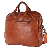 Spaghetti Western Swc415Tan Briefcase Vintage Handmade Drum Dyed Genuine European Cowhide Leather Women Bag Western Handbag Purse