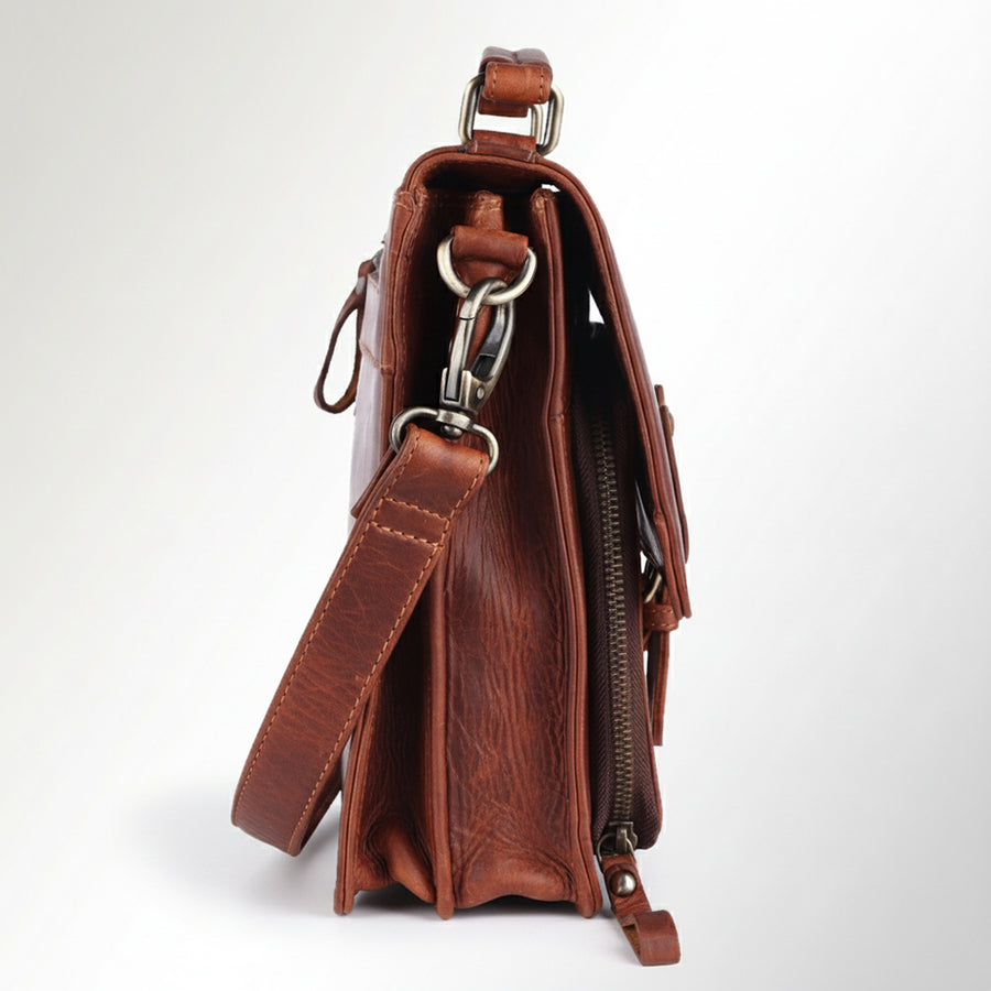 Spaghetti Western Swc426Dkbrn Briefcase Vintage Handmade Drum Dyed Genuine European Cowhide Leather Women Bag Western Handbag Purse