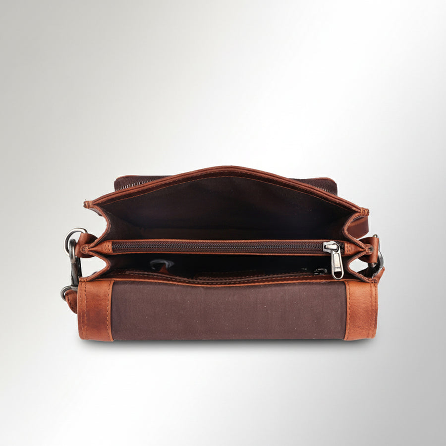 Spaghetti Western Swc426Dkbrn Briefcase Vintage Handmade Drum Dyed Genuine European Cowhide Leather Women Bag Western Handbag Purse