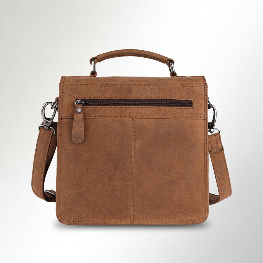 Spaghetti Western Swc423Brn Briefcase Vintage Handmade Drum Dyed Genuine European Cowhide Leather Women Bag Western Handbag Purse