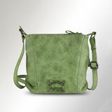 Spaghetti Western Swc461Grn Cross Body I Vintage Handmade Drum Dyed Genuine European Cowhide Leather Women Bag Western Handbag Purse