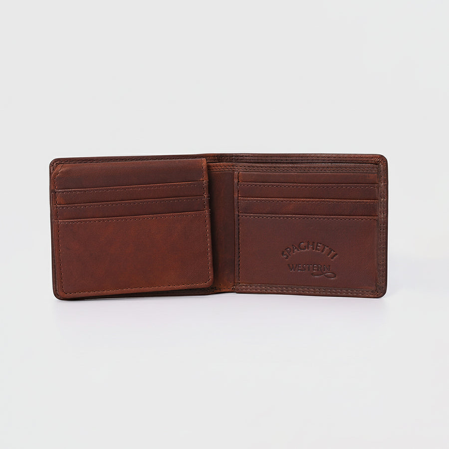 Spaghetti Western Swc431Dkbrn Wallet Vintage Handmade Drum Dyed Genuine European Cowhide Leather Women Bag Western Handbag Purse