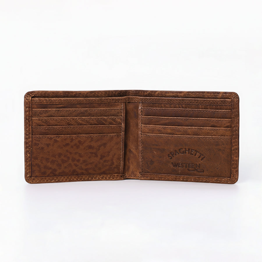 Spaghetti Western Swc452Brn Wallet Vintage Handmade Drum Dyed Genuine European Cowhide Leather Women Bag Western Handbag Purse