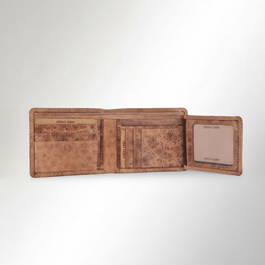 Spaghetti Western Swc462Ltbrn Wallet Vintage Handmade Drum Dyed Genuine European Cowhide Leather Women Bag Western Handbag Purse