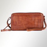 Spaghetti Western Swc440Tan Wallet Vintage Handmade Drum Dyed Genuine European Cowhide Leather Women Bag Western Handbag Purse