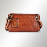 Spaghetti Western Swc440Tan Wallet Vintage Handmade Drum Dyed Genuine European Cowhide Leather Women Bag Western Handbag Purse
