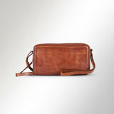 Spaghetti Western Swc440Tan Wallet Vintage Handmade Drum Dyed Genuine European Cowhide Leather Women Bag Western Handbag Purse