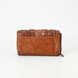 Spaghetti Western Swc447Cg Wallet Vintage Handmade Drum Dyed Genuine European Cowhide Leather Women Bag Western Handbag Purse