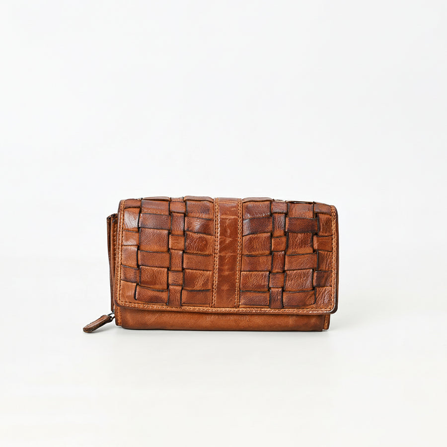 Spaghetti Western Swc447Cg Wallet Vintage Handmade Drum Dyed Genuine European Cowhide Leather Women Bag Western Handbag Purse