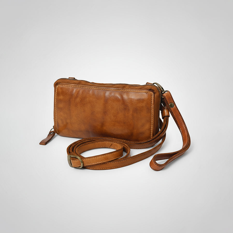 Spaghetti W. Swc448Tan Wallet Vintage Handmade Drum Dyed Genuine by Hilason – Cowboy and equestrian accessories