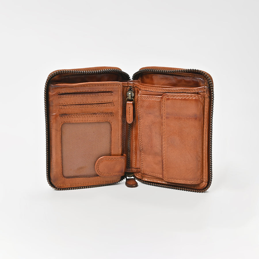 Spaghetti Western Swc441Cg Wallet Vintage Handmade Drum Dyed Genuine European Cowhide Leather Women Bag Western Handbag Purse